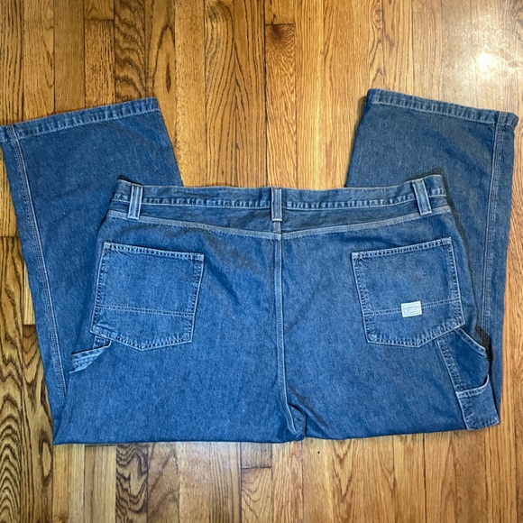 Signature Levi Strauss Carpenter Jeans Men’s 50x30 Blue Denim Utility Workwear - Picture 4 of 10